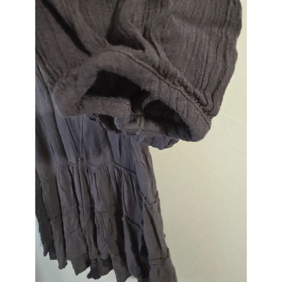 Kensie Jeans Charcoal Purple Hi-lo Crepe Tassel Peasant Blouse Large - Picture 6 of 10